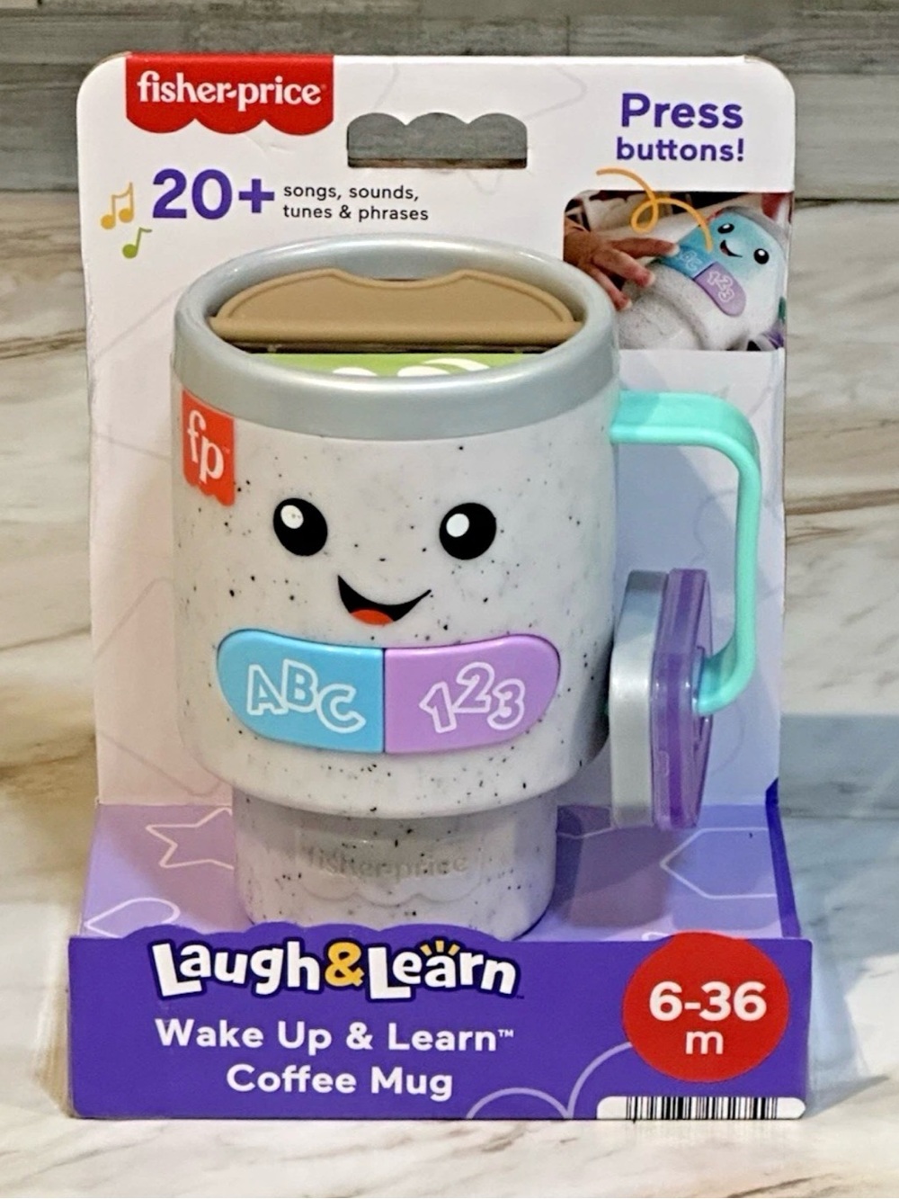 Fisher-Price Laugh & Learn Baby Toddler Toy Wake Up & Learn Coffee Mug New